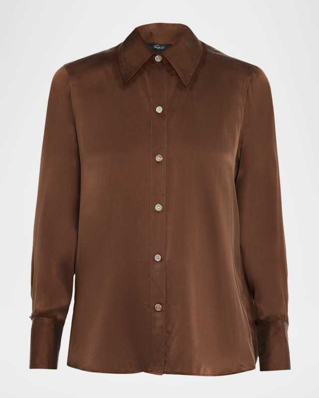 Abbey Long-Sleeve Silk Shirt